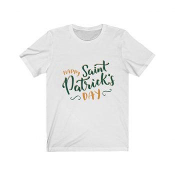 Adult Short Sleeve Tee T-Shirt Unisex - Happy St Patricks Day Orange Green