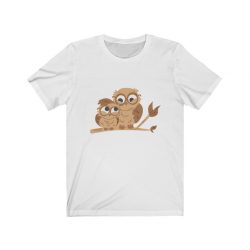 Adult Short Sleeve Tee T-Shirt Unisex - Owl Mom and Baby