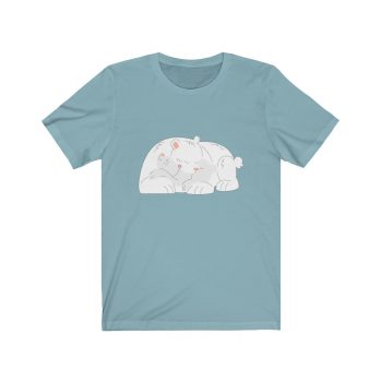 Adult Short Sleeve Tee T-Shirt Unisex - Polar Bear Mom and Baby