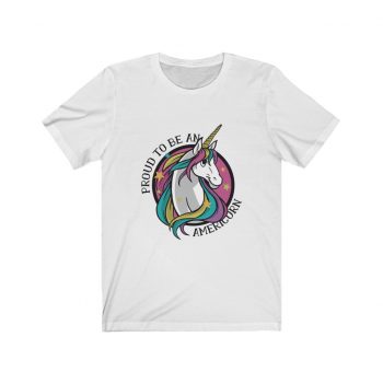 Adult Short Sleeve Tee T-Shirt Unisex - Proud To Be An Americorn - American Unicorn