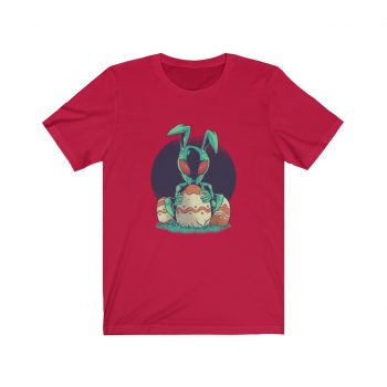 Adult Short Sleeve Tee T-Shirt Unisex Several Colors - Alien Easter Bunny