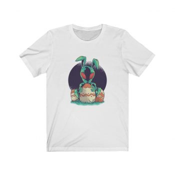 Adult Short Sleeve Tee T-Shirt Unisex Several Colors - Alien Easter Bunny