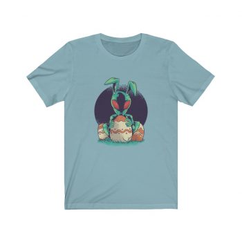 Adult Short Sleeve Tee T-Shirt Unisex Several Colors - Alien Easter Bunny