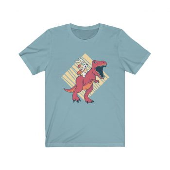 Adult Short Sleeve Tee T-Shirt Unisex Several Colors - Easter Bunny Dinosaur T Rex Tyrannosaurus