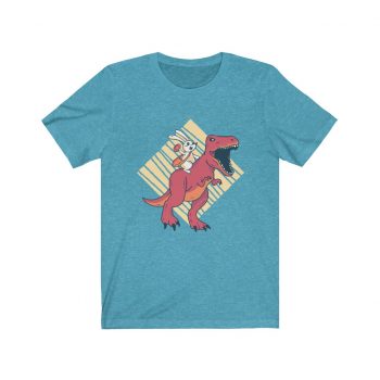 Adult Short Sleeve Tee T-Shirt Unisex Several Colors - Easter Bunny Dinosaur T Rex Tyrannosaurus