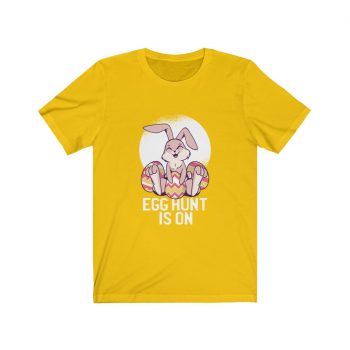 Adult Short Sleeve Tee T-Shirt Unisex Several Colors - Easter Egg Hunt is On  - Bunny Eggs