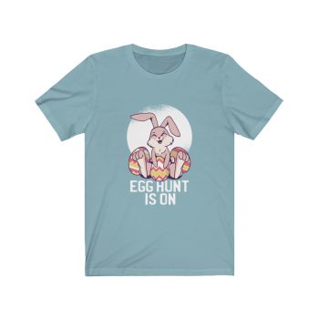 Adult Short Sleeve Tee T-Shirt Unisex Several Colors - Easter Egg Hunt is On  - Bunny Eggs