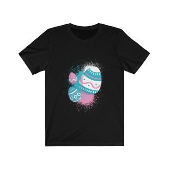 Adult Short Sleeve Tee T-Shirt Unisex Several Colors - Easter Eggs Spray Painted Blue Pink White