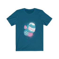 Adult Short Sleeve Tee T-Shirt Unisex Several Colors - Easter Eggs Spray Painted Blue Pink White