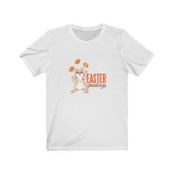 Adult Short Sleeve Tee T-Shirt Unisex Several Colors - Easter Greetings - Bunny Eggs