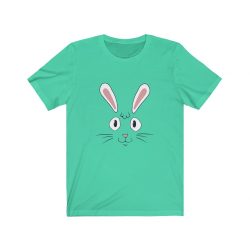 Adult Short Sleeve Tee T-Shirt Unisex Several Colors - Easter Rabbit Face Bunny Ears