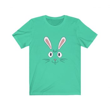 Adult Short Sleeve Tee T-Shirt Unisex Several Colors - Easter Rabbit Face Bunny Ears