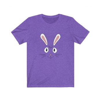 Adult Short Sleeve Tee T-Shirt Unisex Several Colors - Easter Rabbit Face Bunny Ears