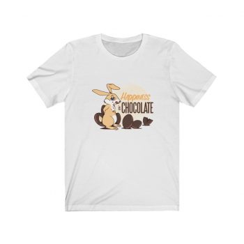 Adult Short Sleeve Tee T-Shirt Unisex Several Colors - Happiness Is Chocolate Eggs Easter Bunny