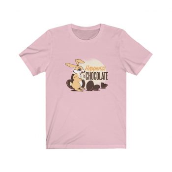 Adult Short Sleeve Tee T-Shirt Unisex Several Colors - Happiness Is Chocolate Eggs Easter Bunny