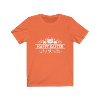 Adult Short Sleeve Tee T-Shirt Unisex Several Colors - Happy Easter - Eggs Basket Bunny