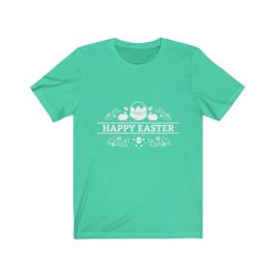 Adult Short Sleeve Tee T-Shirt Unisex Several Colors - Happy Easter - Eggs Basket Bunny