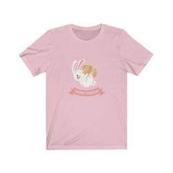 Adult Short Sleeve Tee T-Shirt Unisex Several Colors - Hoppy Easter Bunny Egg