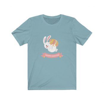 Adult Short Sleeve Tee T-Shirt Unisex Several Colors - Hoppy Easter Bunny Egg