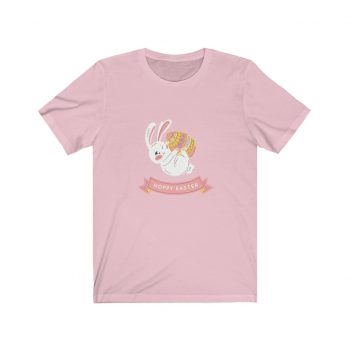 Adult Short Sleeve Tee T-Shirt Unisex Several Colors - Hoppy Easter Bunny Egg