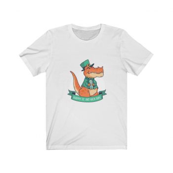 Adult Short Sleeve Tee T-Shirt Unisex - St Patrick Day T Rex Dinosaur