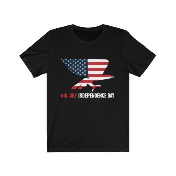 Adult Short Sleeve Tee T-Shirt Unisex - USA 4th July Independence Day American Eagle Flag