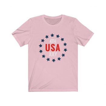 Adult Short Sleeve Tee T-Shirt Unisex - USA 4th of July Circle of Stars