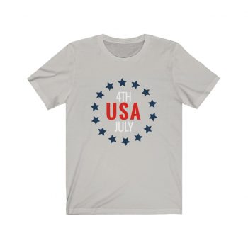 Adult Short Sleeve Tee T-Shirt Unisex - USA 4th of July Circle of Stars