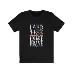 Adult Short Sleeve Tee T-Shirt Unisex - USA Land of the Free Home of the Brave