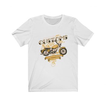 Adult Short Sleeve Tee T-Shirt Unisex - Vintage Motorcycle American Customs Powered