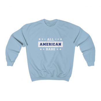 Adult Sweatshirt Unisex Heavy Blend - 4th Of July All American Babe Girl
