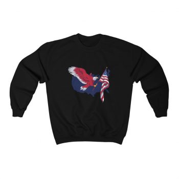 Adult Sweatshirt Unisex Heavy Blend - American Eagle USA Map Flag