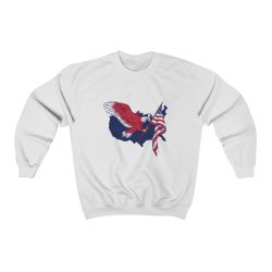 Adult Sweatshirt Unisex Heavy Blend - American Eagle USA Map Flag