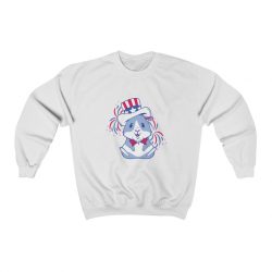 Adult Sweatshirt Unisex Heavy Blend - American Guinea Pig Red Wearing White and Blue Hat