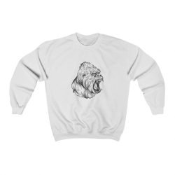 Adult Sweatshirt Unisex Heavy Blend - Angry Ape Gorilla Drawing