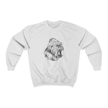 Adult Sweatshirt Unisex Heavy Blend - Angry Ape Gorilla Drawing