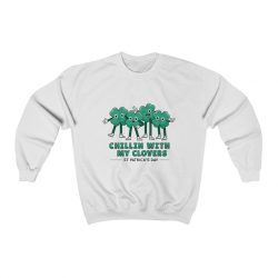 Adult Sweatshirt Unisex Heavy Blend - Chillin With My Clovers St Patrick's Day