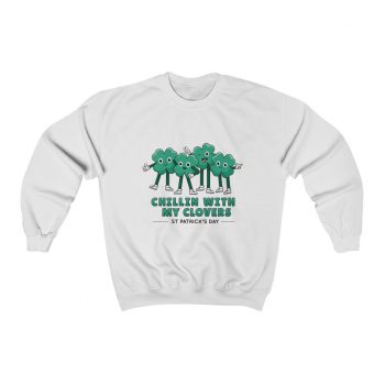 Adult Sweatshirt Unisex Heavy Blend - Chillin With My Clovers St Patrick's Day