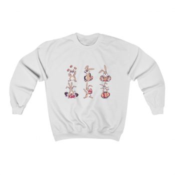 Adult Sweatshirt Unisex Heavy Blend - Easter Bunnies with Easter Eggs Bunny