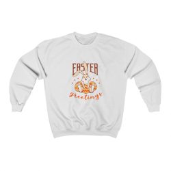 Adult Sweatshirt Unisex Heavy Blend - Easter Greetings - Bunny Easter Eggs