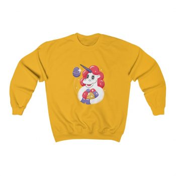 Adult Sweatshirt Unisex Heavy Blend - Easter Unicorn with Eggs