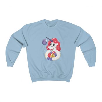 Adult Sweatshirt Unisex Heavy Blend - Easter Unicorn with Eggs