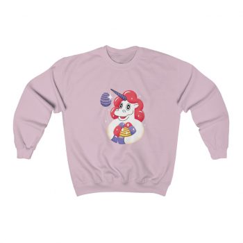 Adult Sweatshirt Unisex Heavy Blend - Easter Unicorn with Eggs