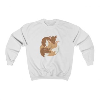 Adult Sweatshirt Unisex Heavy Blend - Fox Mom and Babies