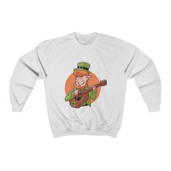 Adult Sweatshirt Unisex Heavy Blend - Guitarist Leprechaun St Partrick's Day