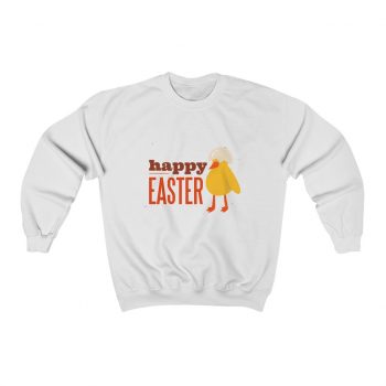 Adult Sweatshirt Unisex Heavy Blend - Happy Easter - Chick Wearing a Broken Egg