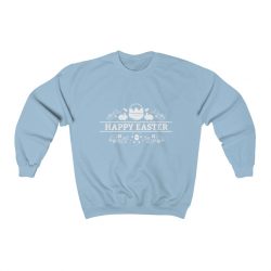 Adult Sweatshirt Unisex Heavy Blend - Happy Easter - Eggs Basket Bunny