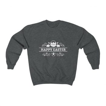 Adult Sweatshirt Unisex Heavy Blend - Happy Easter - Eggs Basket Bunny