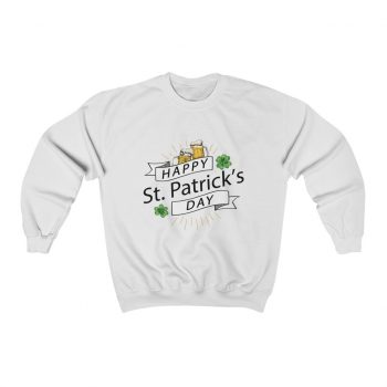 Adult Sweatshirt Unisex Heavy Blend - Happy St Patrick's Day Shamrock Beer