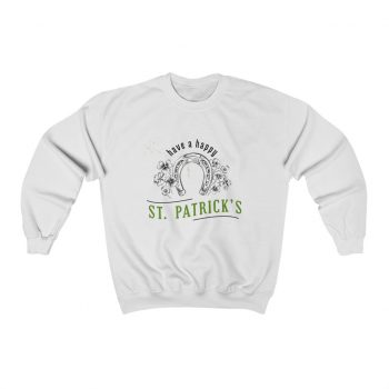 Adult Sweatshirt Unisex Heavy Blend - Have a Happy St Patricks Day Horse Shoe Clover